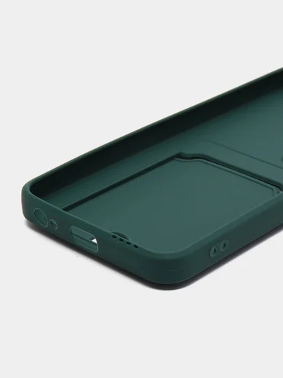 Бирюзовый чехол TECNO POVA 4 / TECNO POVA NEO 2 с защитой камеры и карманом для пластиковой карты