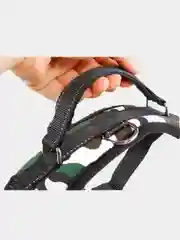 Хаки шлейка для собак и кошек светоотражающая