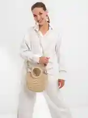 Бежевый соломенная сумка, пляжная сумка
