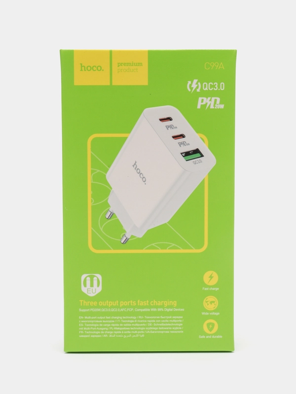 Зарядное устройство 20W HOCO C99A, быстрая зарядка для Android, быстрая зарядка iPhone