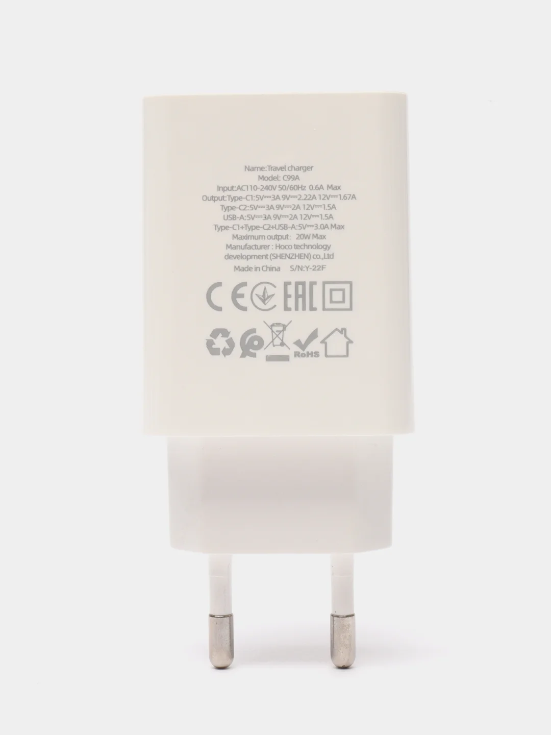 Зарядное устройство 20W HOCO C99A, быстрая зарядка для Android, быстрая зарядка iPhone