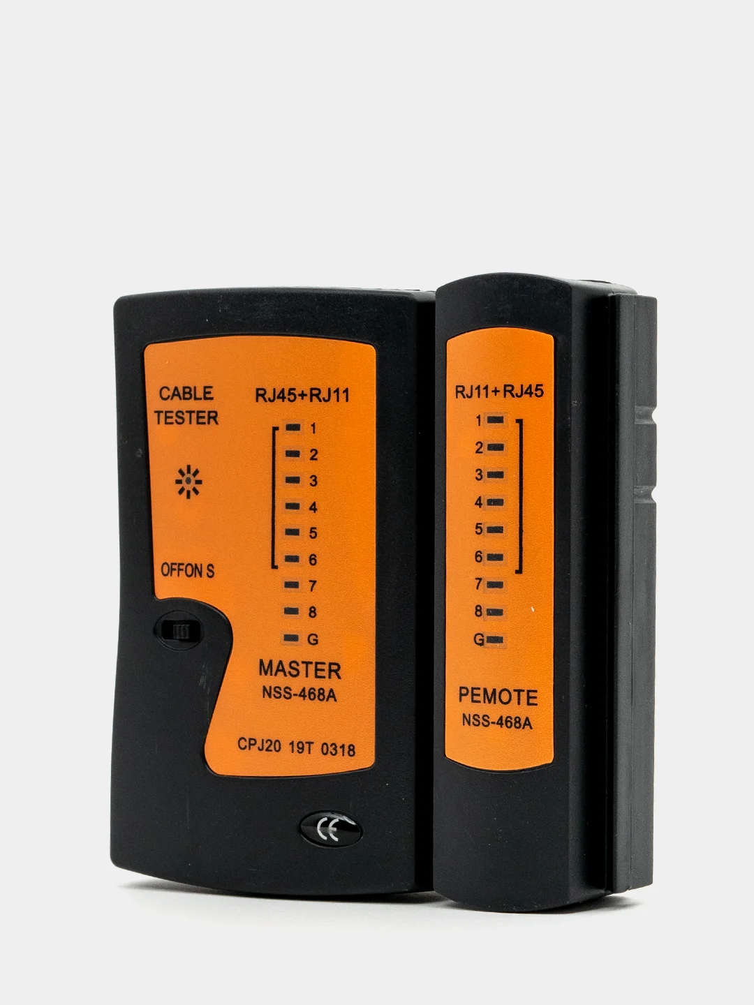 Черный тестер сетевого кабеля LAN RJ-45, RJ-12