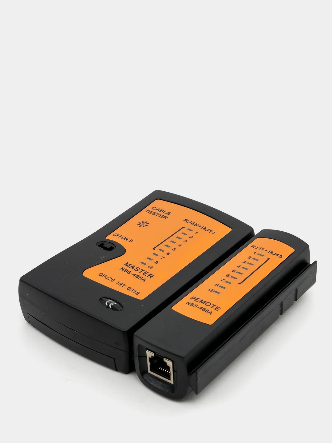 Черный тестер сетевого кабеля LAN RJ-45, RJ-12