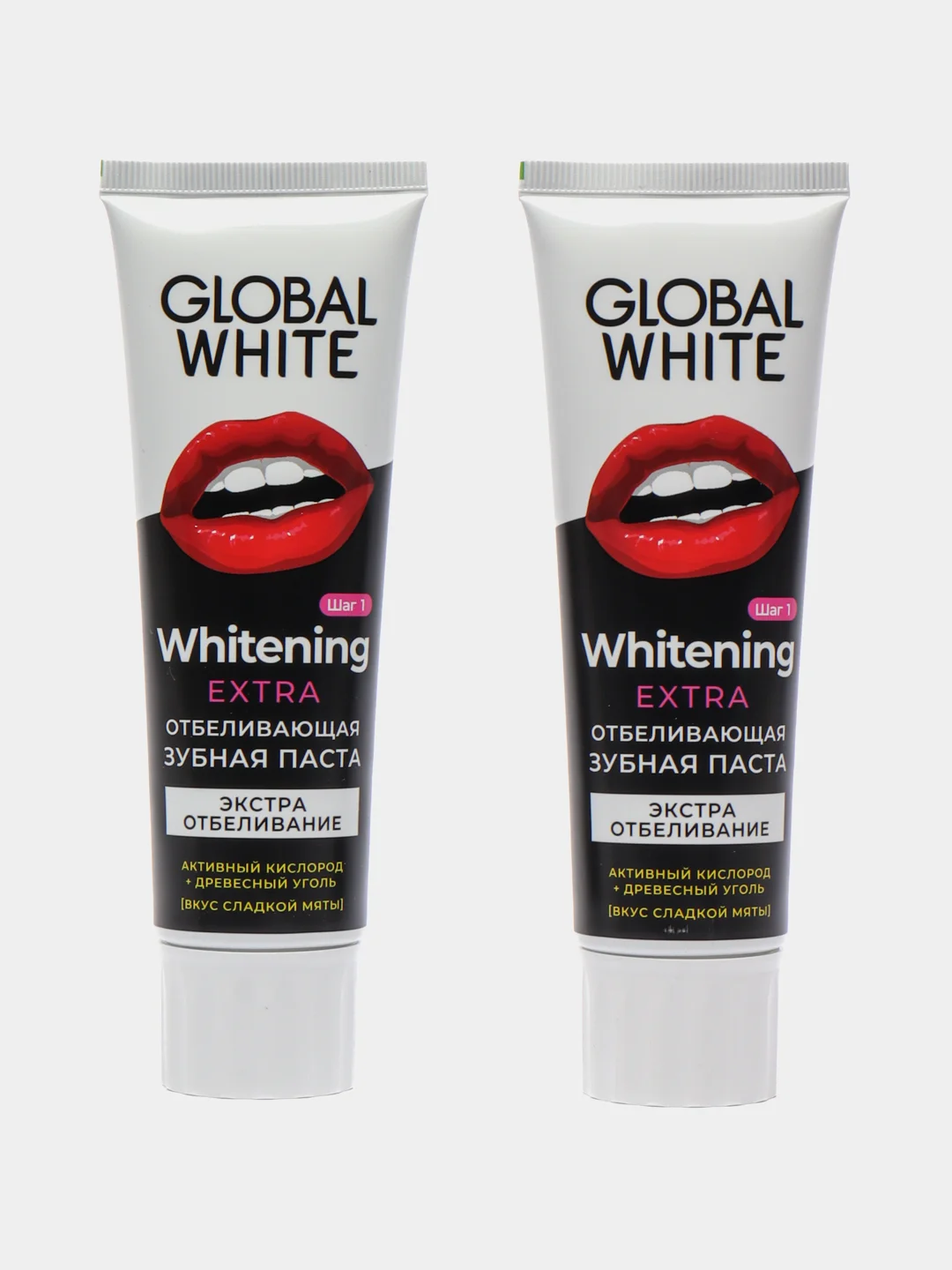 Зубная паста отбеливающая с углем Extra МЯТА 2 штуки, 100 г Global White