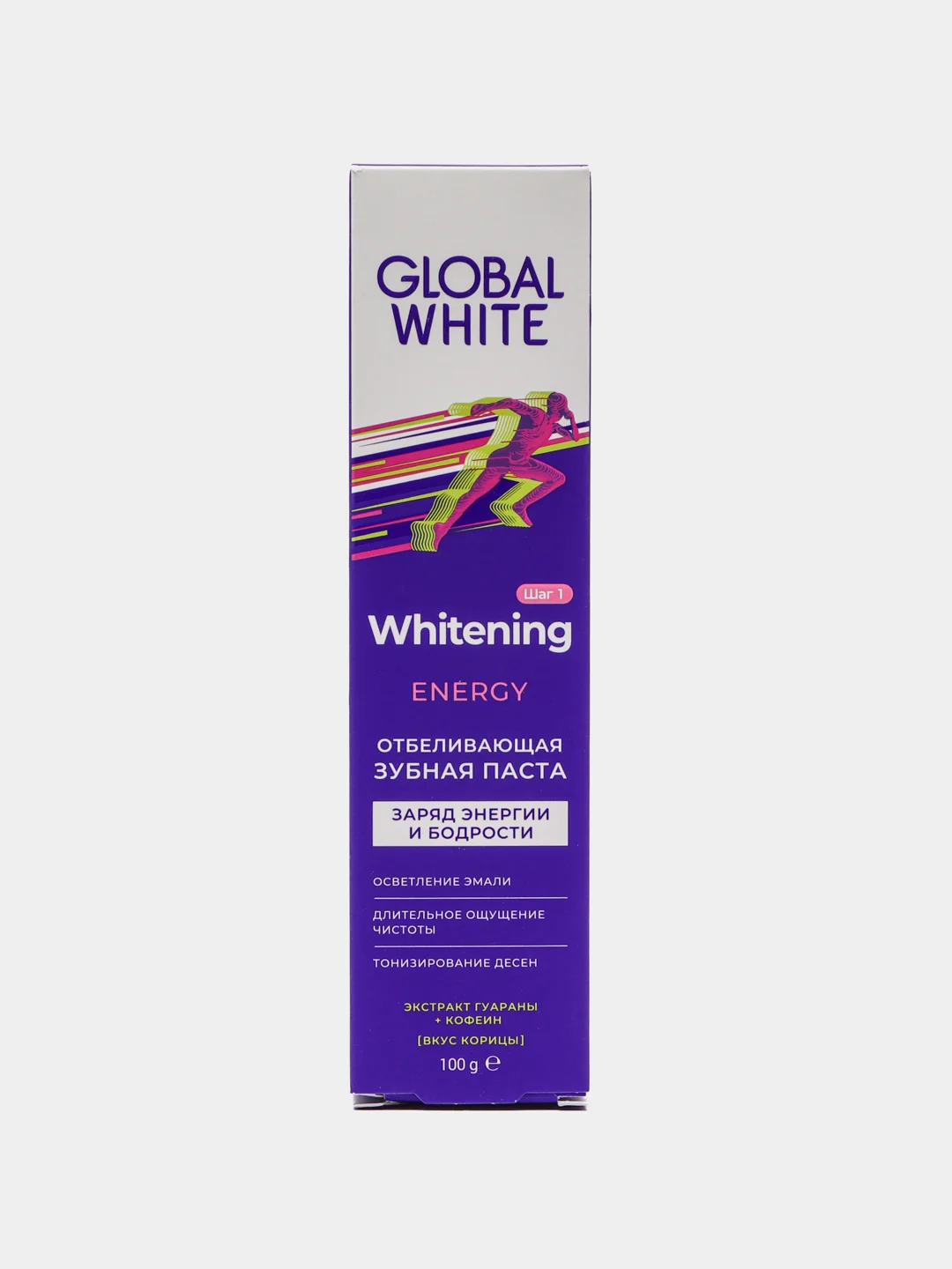 Зубная паста отбеливающая Energy 2 шт по 100 гр Корица+Перец Global White RDA 110