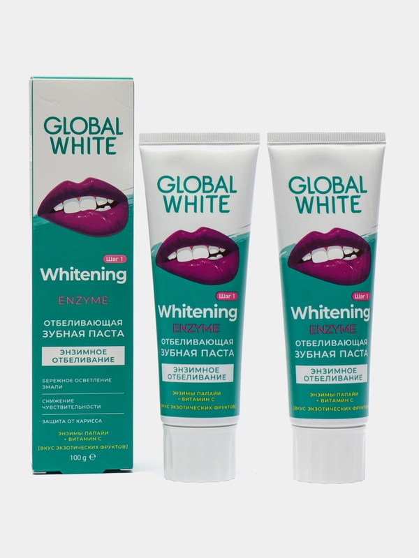 Зубная паста 2 шт, 100 г Экзотические Фрукты Global White RDA 70