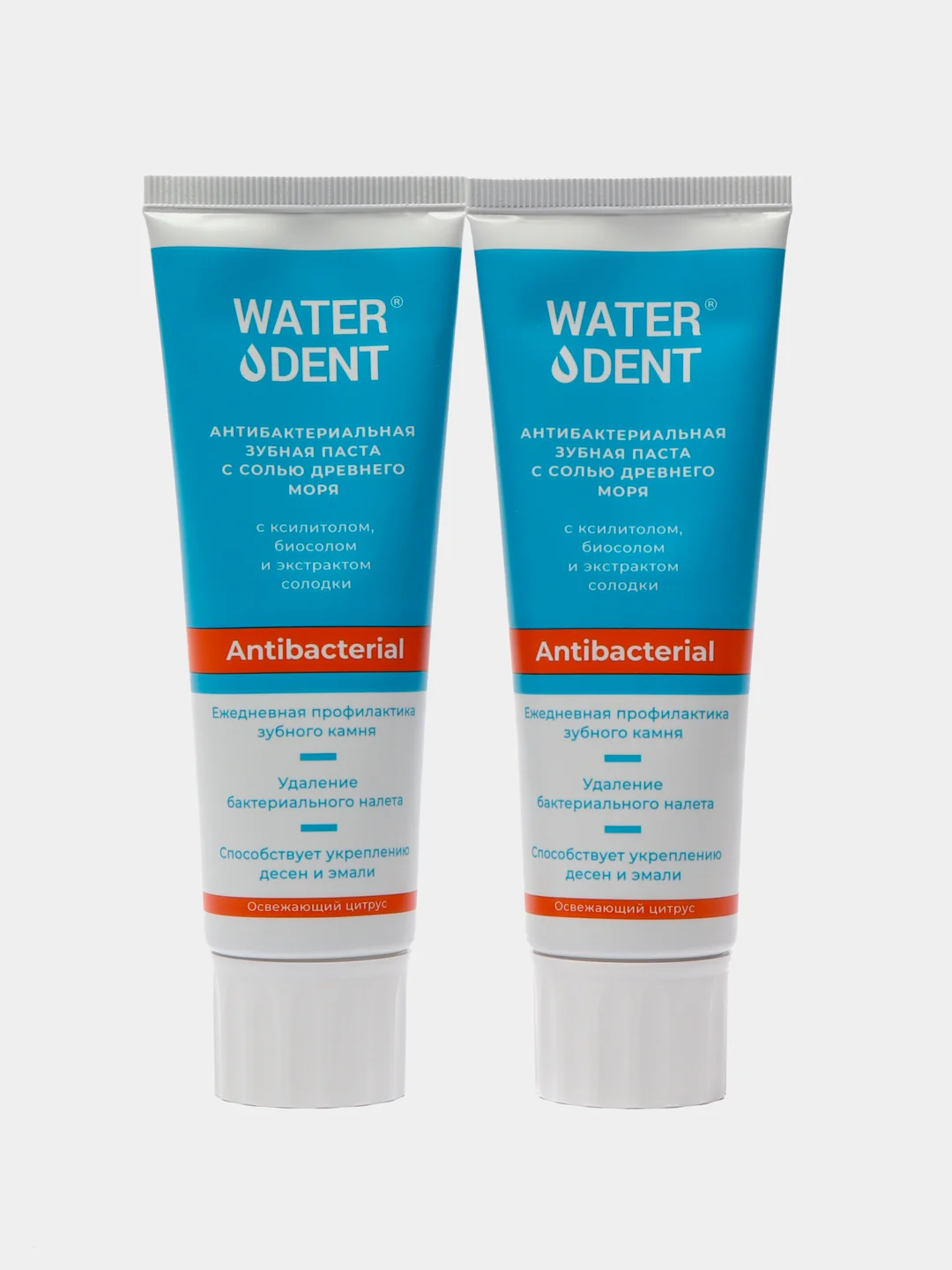 Зубная паста для укрепления эмали и десен 2 шт, 100 г Свежий цитрус Waterdent