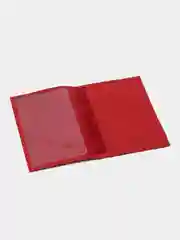 Красный обложка для паспорта из натуральной кожи с визитницей