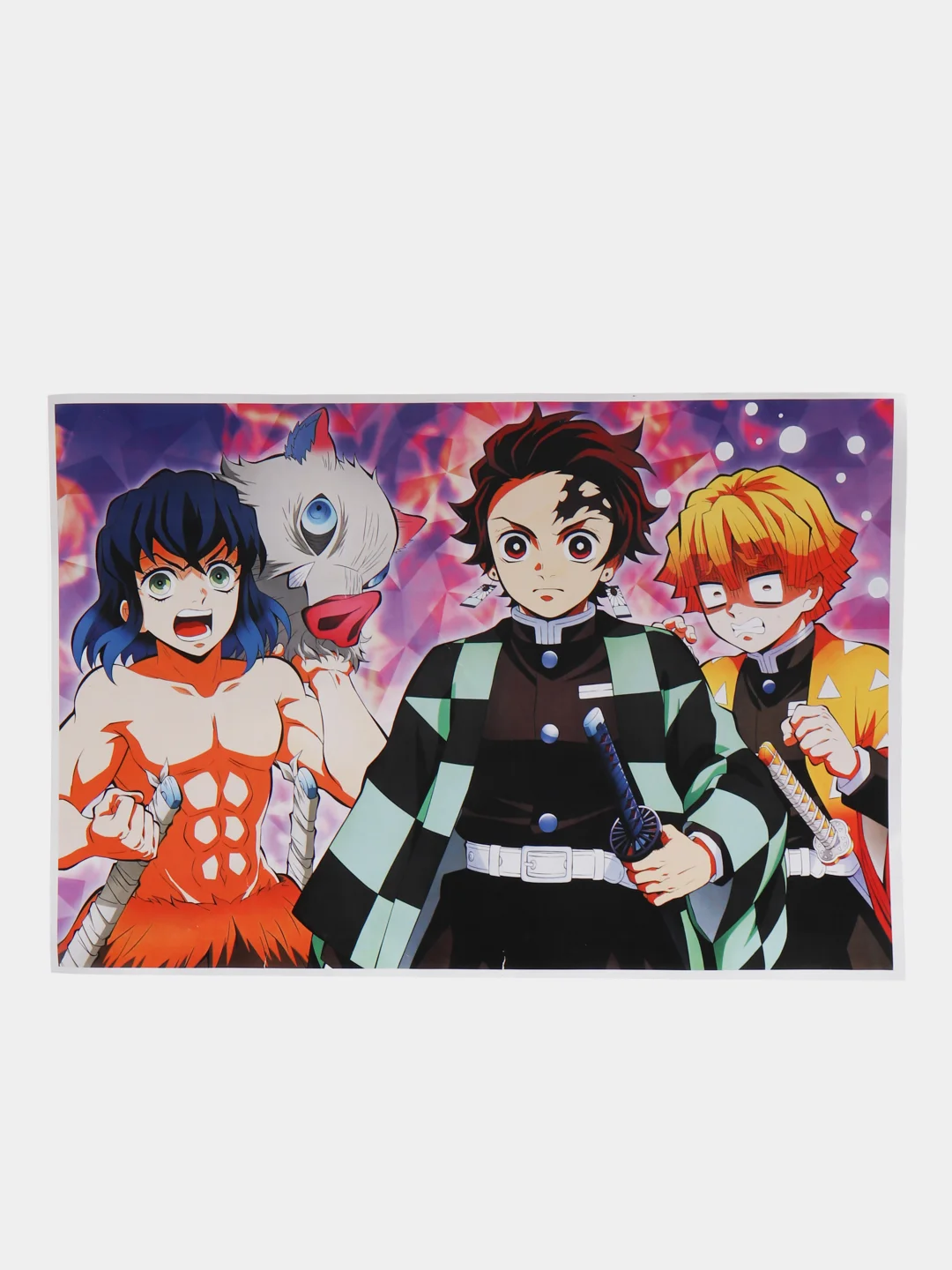 Бордовый плакат аниме Клинок рассекающий демонов, ДжоДжо, JoJo, Kimetsu no Yaiba