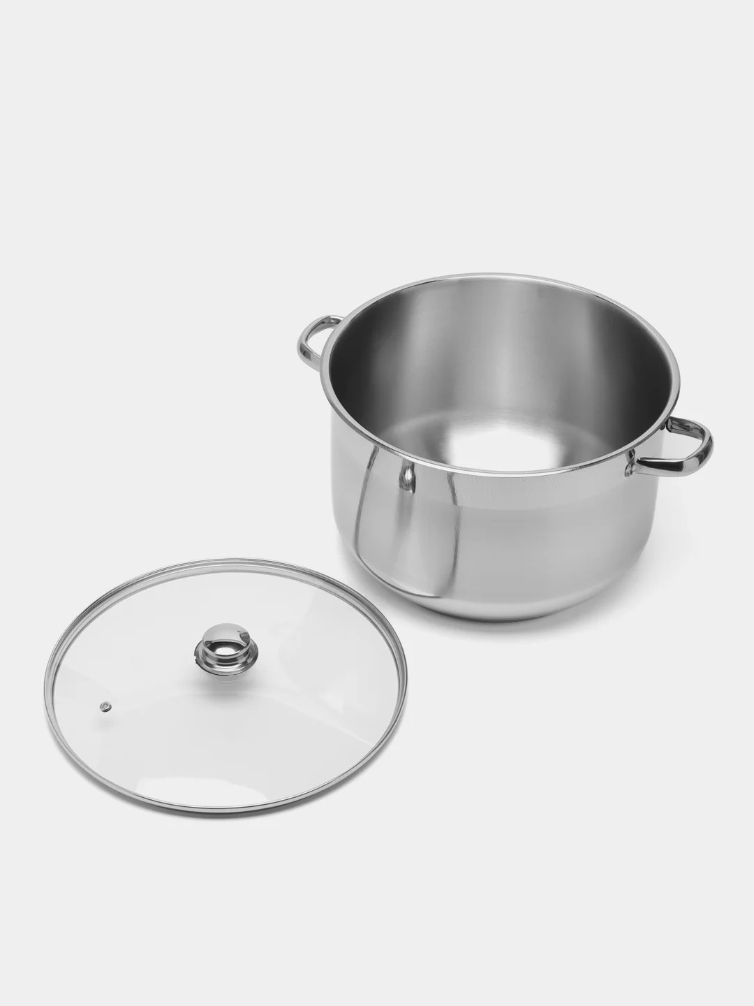 Кастрюля 16л PERFECT из нержавейки, многослойное индукционное дно, стеклянная крышка