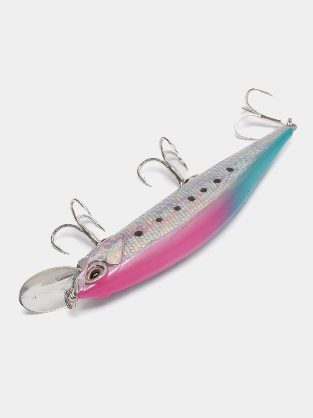 Серебряный рыболовный воблер "Минноу" (Minnow), 11 см, 15 г, 7 цветов