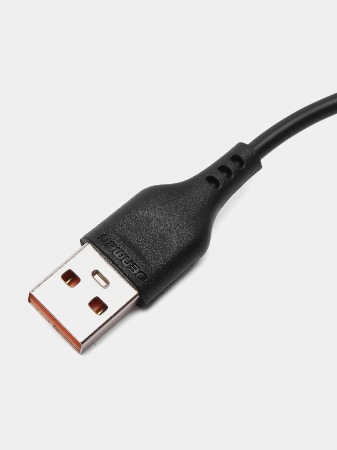 Белый usb кабель зарядный, 1.0м, DENMEN D01 2.4A, TypeC/MicroUSB/Lightning для Android и iPhone