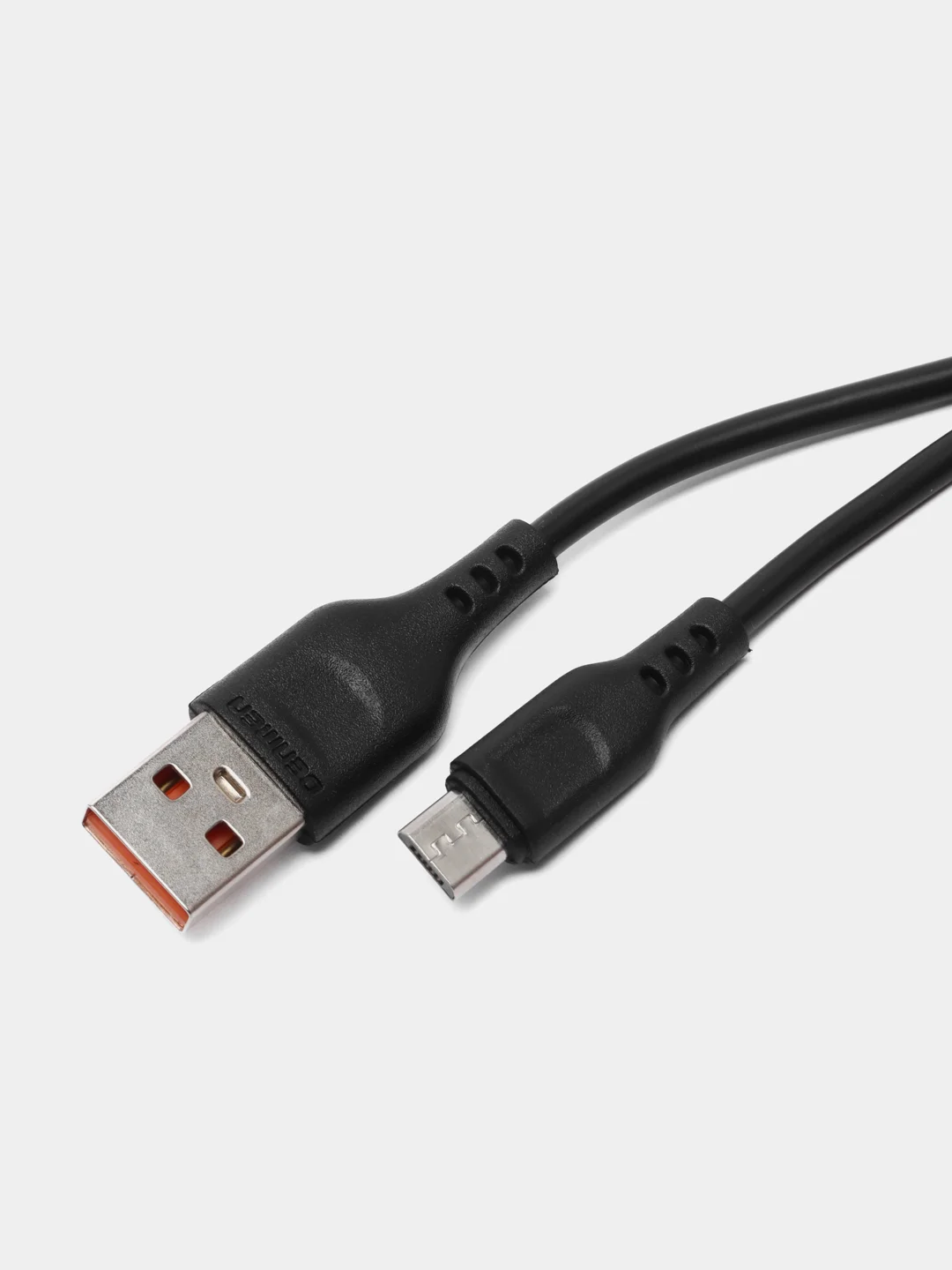 Белый usb кабель зарядный, 1.0м, DENMEN D01 2.4A, TypeC/MicroUSB/Lightning для Android и iPhone