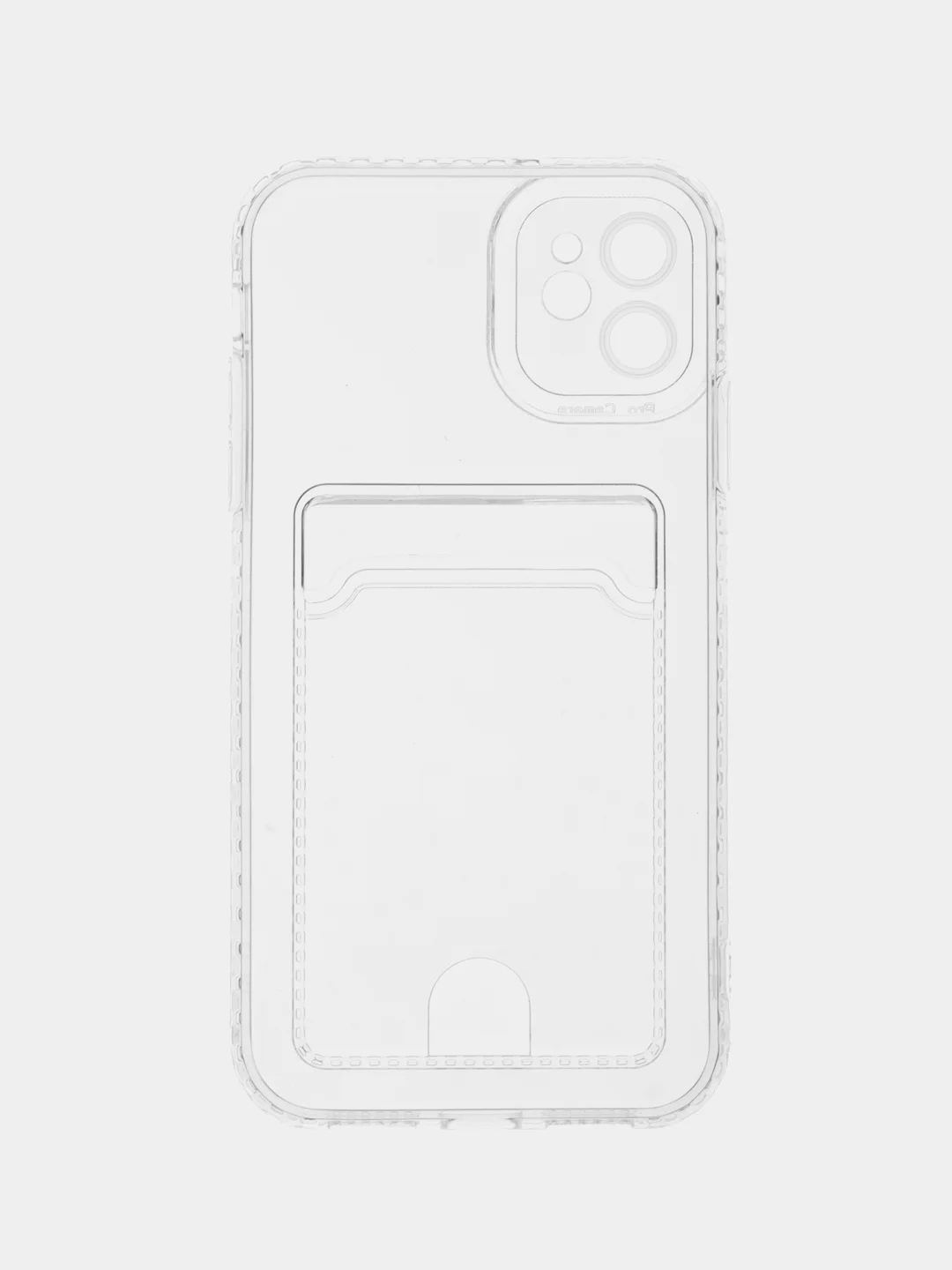 Чехол с карманом для карт на iPhone 7, 8, XR, 11, 12 13 Pro, Pro Max, прозрачный