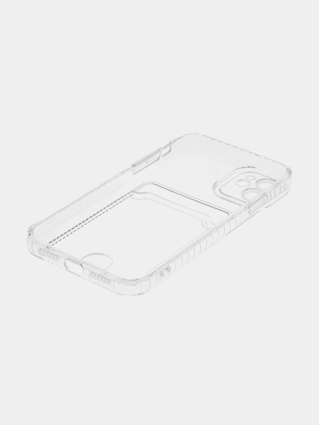 Чехол с карманом для карт на iPhone 7, 8, XR, 11, 12 13 Pro, Pro Max, прозрачный
