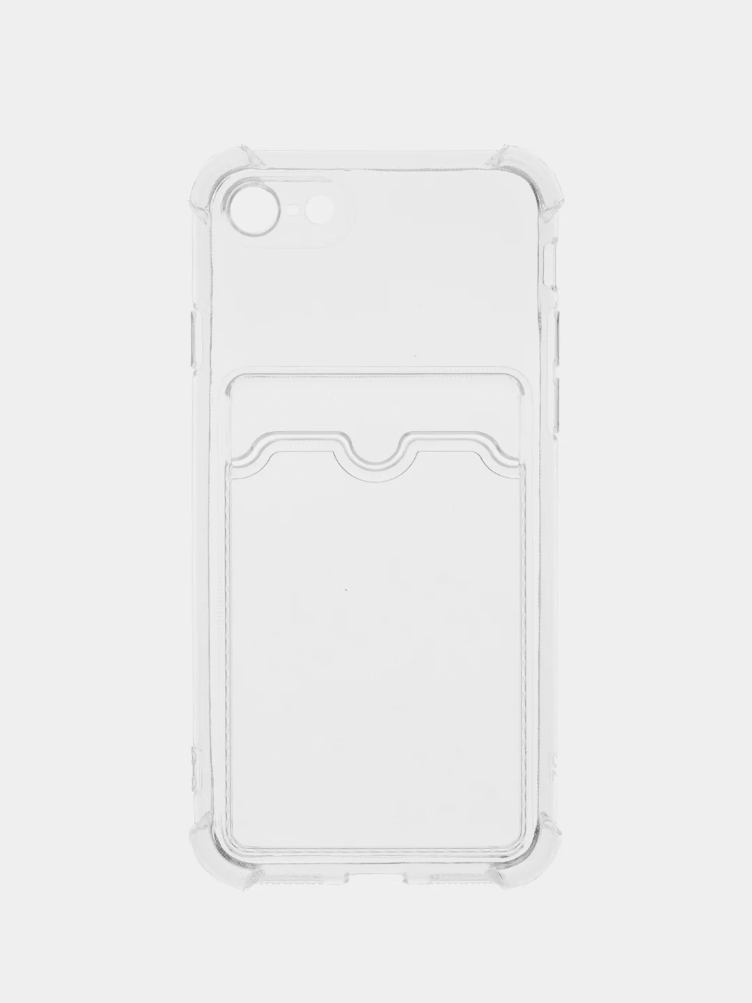 Чехол с карманом для карт iPhone 11/XR/12/13/XS/6s/7/8/SE/Pro/Max/Plus/mini, силиконовый