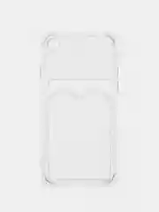 Чехол с карманом для карт iPhone 11/XR/12/13/XS/6s/7/8/SE/Pro/Max/Plus/mini, силиконовый