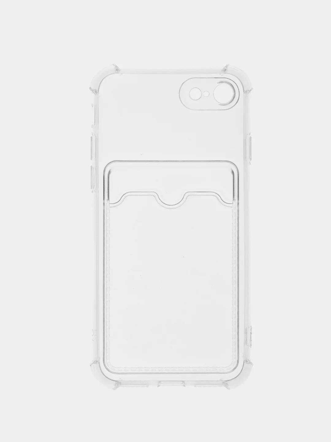 Чехол с карманом для карт iPhone 11/XR/12/13/XS/6s/7/8/SE/Pro/Max/Plus/mini, силиконовый