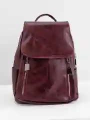 Бордовый женский рюкзак из экокожи PU