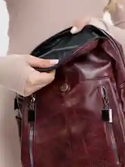 Бордовый женский рюкзак из экокожи PU