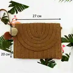 Коричневый плетеная сумка