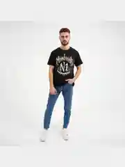 Футболка мужская черная с принтом