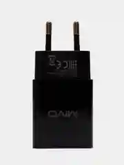 Черный сетевое зарядное устройство, 2 USB, 2.4 А