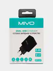 Белый сетевое зарядное устройство, 2 USB, 2.4 А