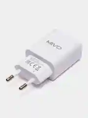 Белый сетевое зарядное устройство, 2 USB, 2.4 А