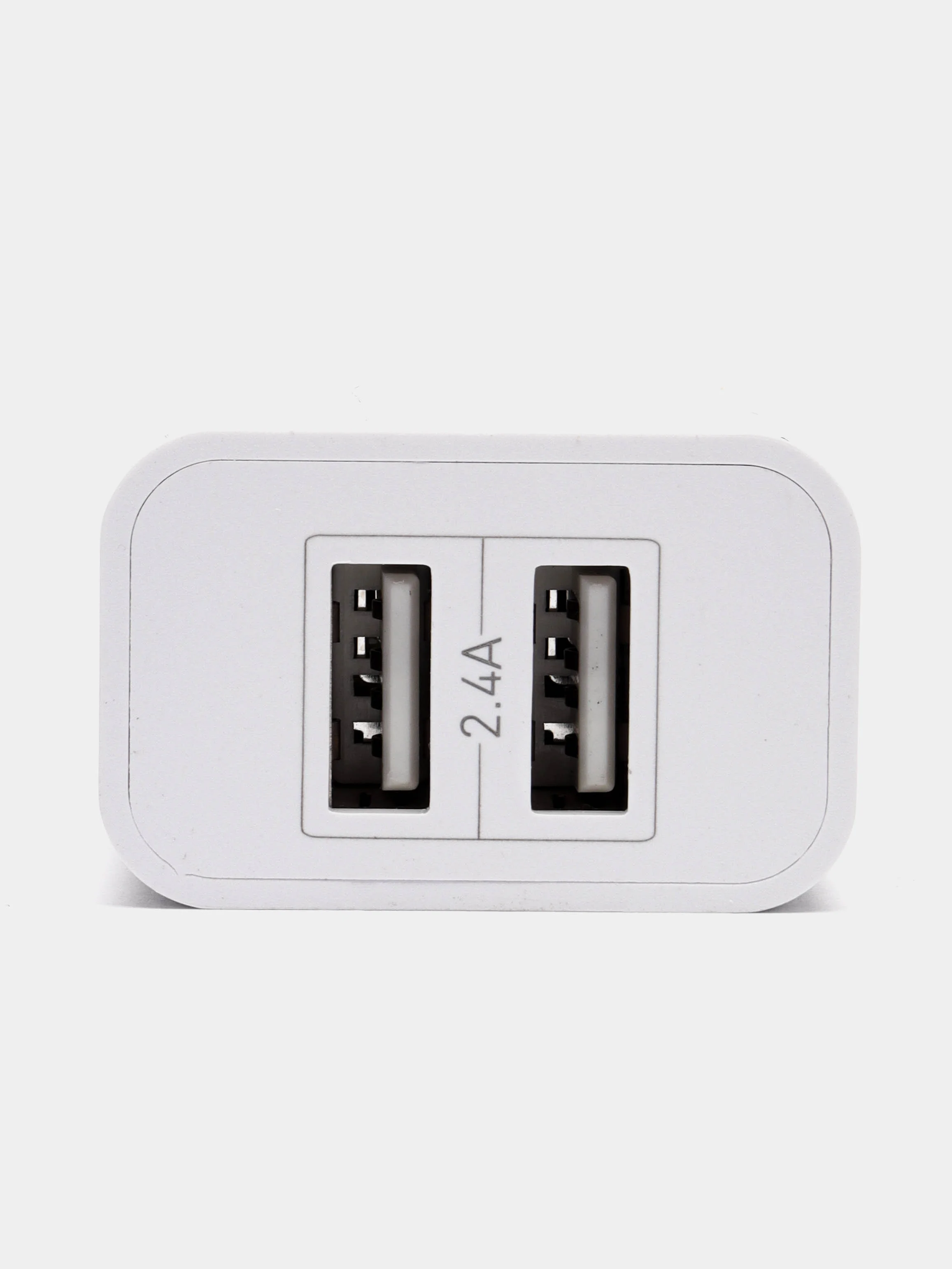Белый сетевое зарядное устройство, 2 USB, 2.4 А
