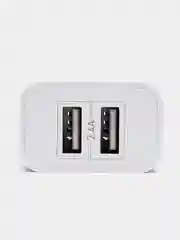 Белый сетевое зарядное устройство, 2 USB, 2.4 А