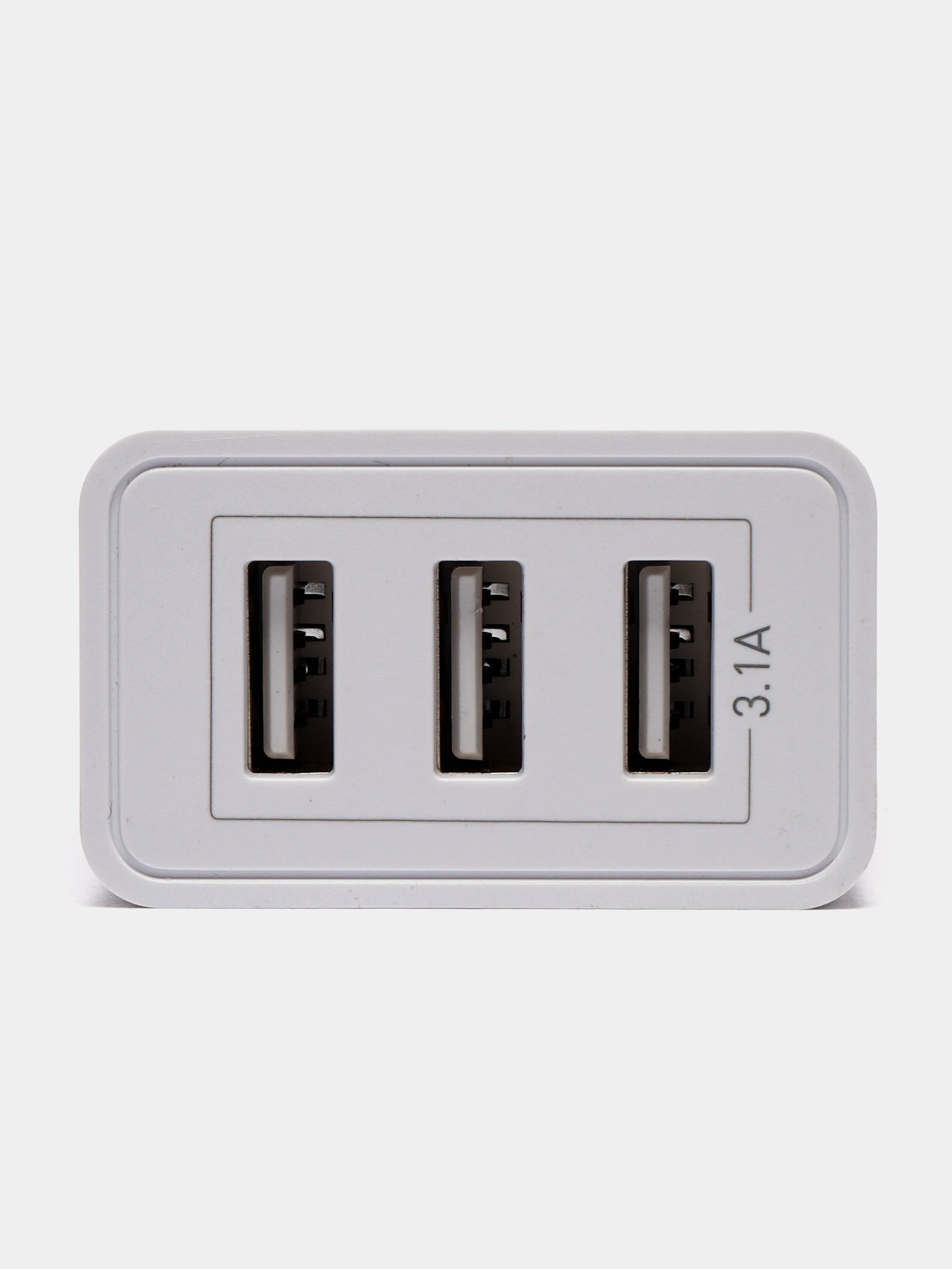 Белый зарядное сетевое устройство с быстрой зарядкой, 3 USB, 12W, 3.1А