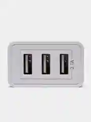 Белый зарядное сетевое устройство с быстрой зарядкой, 3 USB, 12W, 3.1А