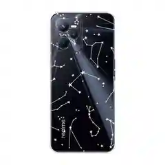 Прозрачный силиконовый чехол на Realme C35 / Реалми С35 прозрачный, с рисунком, защита камеры