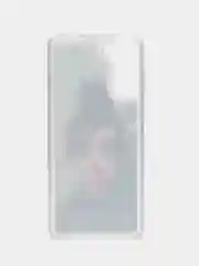 Голубой чехол силиконовый жидкий с блестками Samsung S21 Plus + Ultra