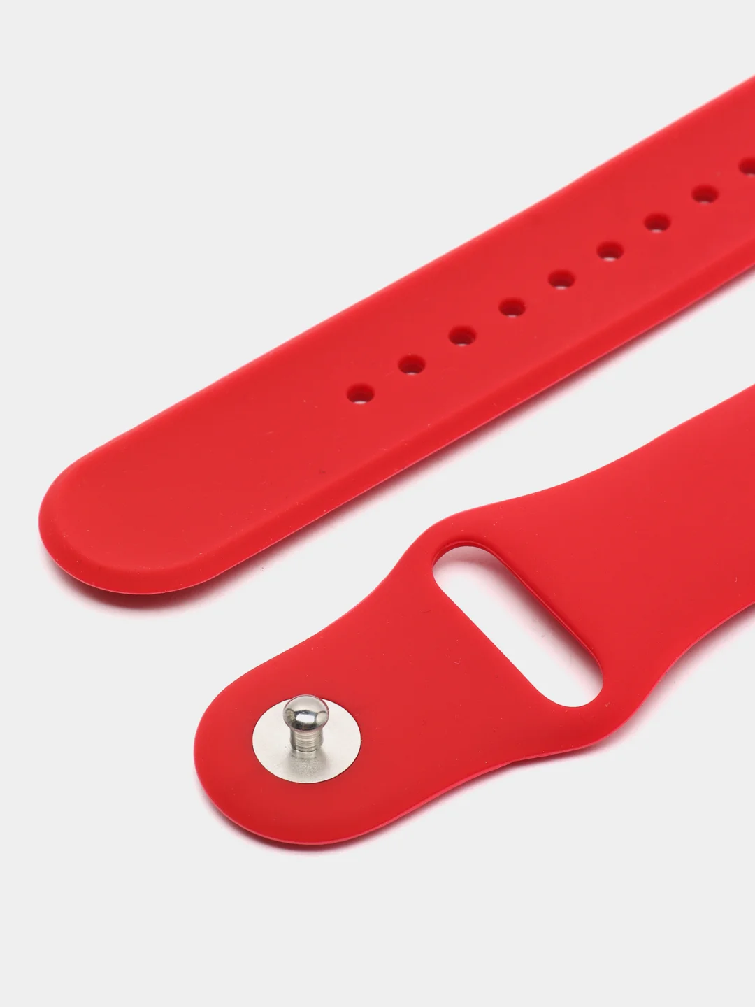 Коралловый силиконовый ремешок для Xiaomi Amazfit Bip / Huawei / Haylou / Samsung, с кнопкой, 22 мм