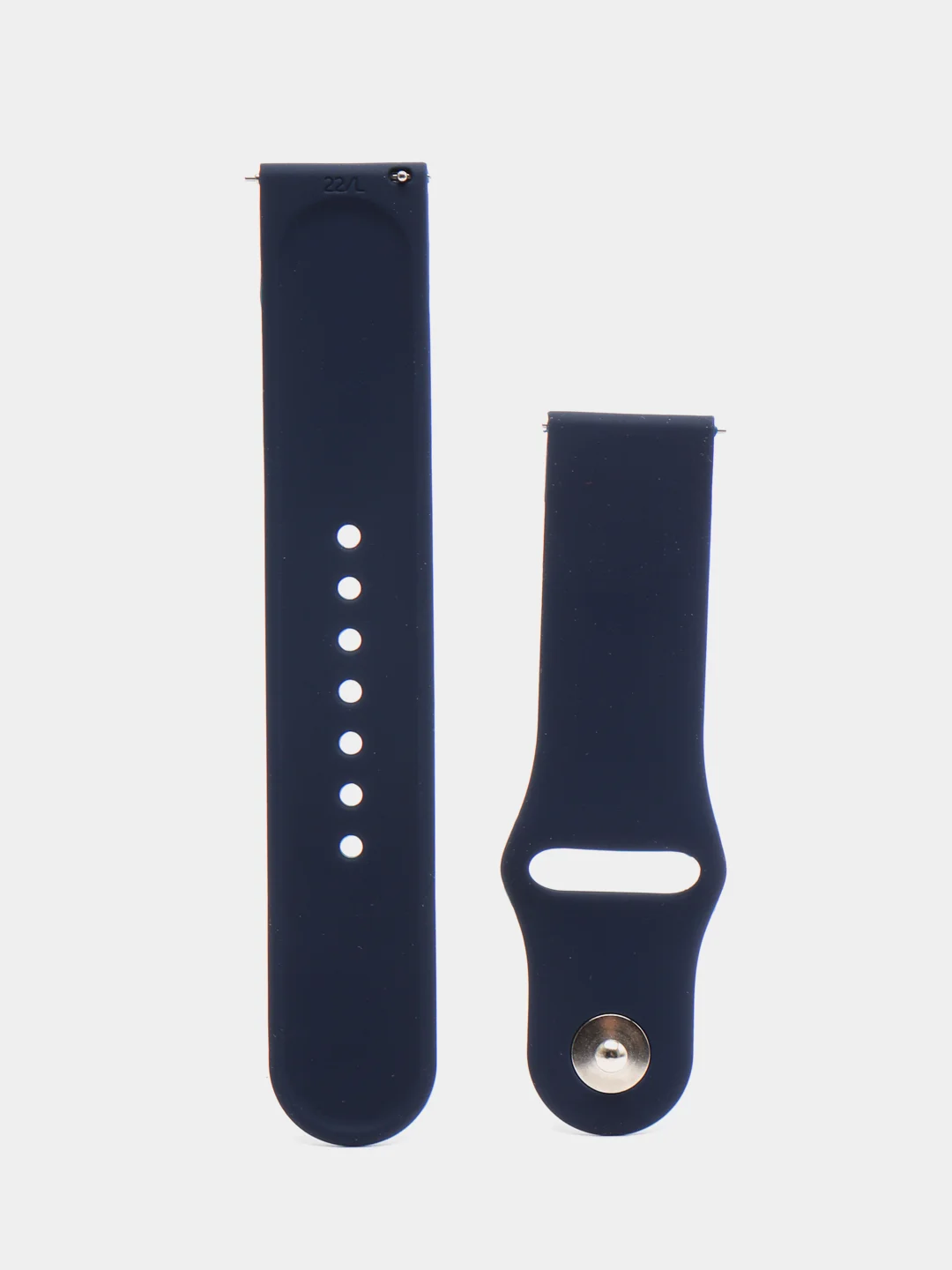 Темно-синий силиконовый ремешок для Xiaomi Amazfit Bip / Huawei / Haylou / Samsung, с кнопкой, 22 мм