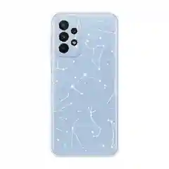 Прозрачный чехол силиконовый на Samsung Galaxy A23 / Самсунг А23 прозрачный с рисунком, защита камеры