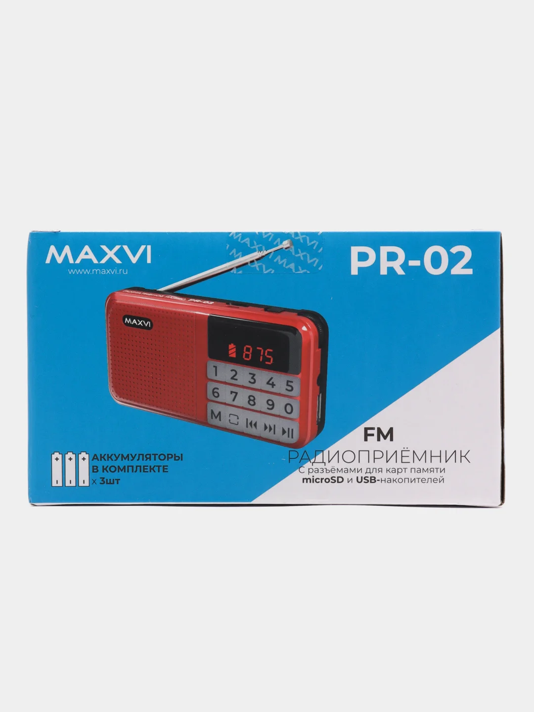 Красный радиоприёмник Maxvi PR-02
