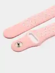 Розовый силиконовый ремешок для Xiaomi Amazfit Bip, Huawei, Haylou, Samsung, 20 мм, с кнопкой