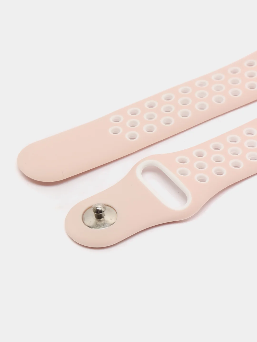 Пудровый силиконовый ремешок для Xiaomi Amazfit Bip, Huawei, Haylou, Samsung, 20 мм, с кнопкой