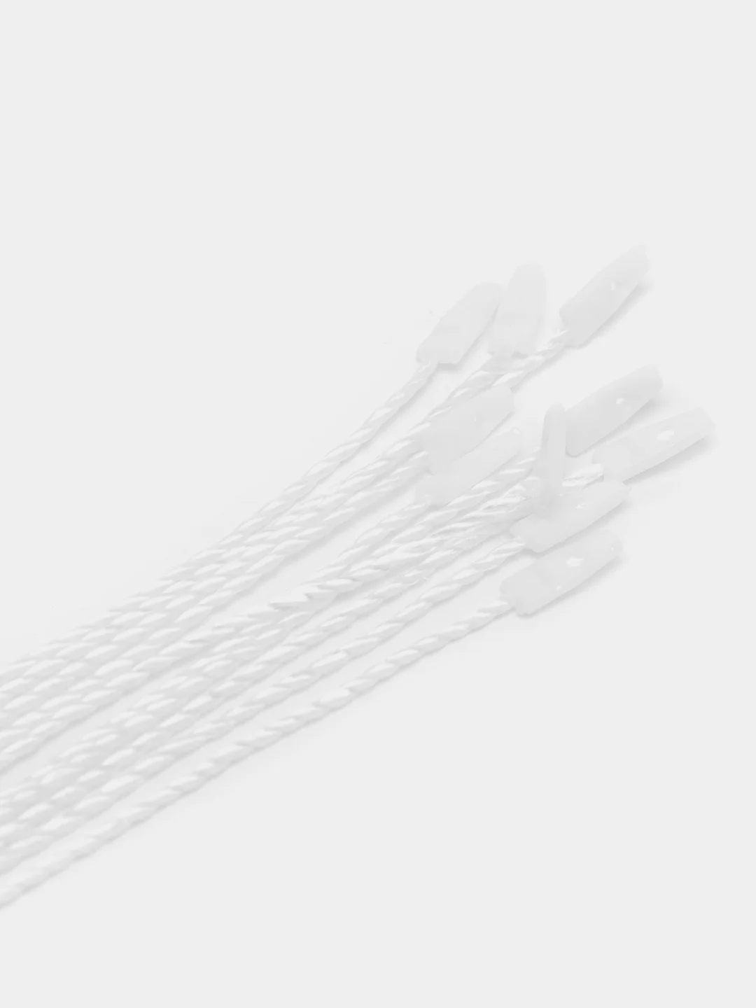 Верёвка с пластиковой пломбой для бирок, одежды, этикеток. Белый. 10, 50, 100 шт