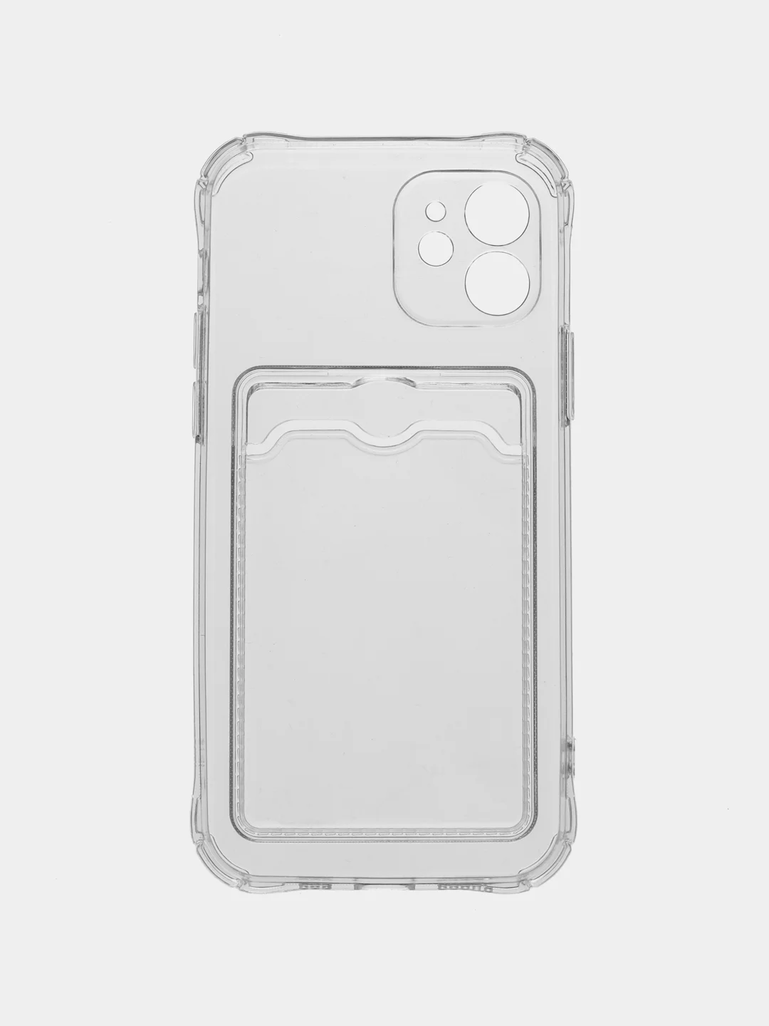 Прозрачный чехол для iPhone 7/8 Plus/XR/11/12/13/Pro/Pro Max, силиконовый, с карманом для карт