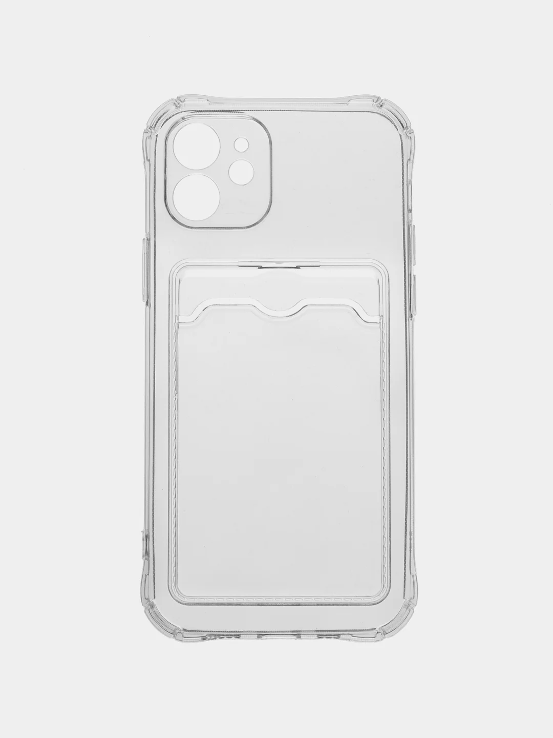 Прозрачный чехол для iPhone 7/8 Plus/XR/11/12/13/Pro/Pro Max, силиконовый, с карманом для карт