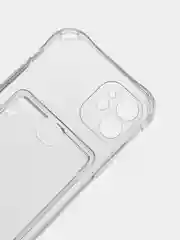 Прозрачный чехол для iPhone 7/8 Plus/XR/11/12/13/Pro/Pro Max, силиконовый, с карманом для карт