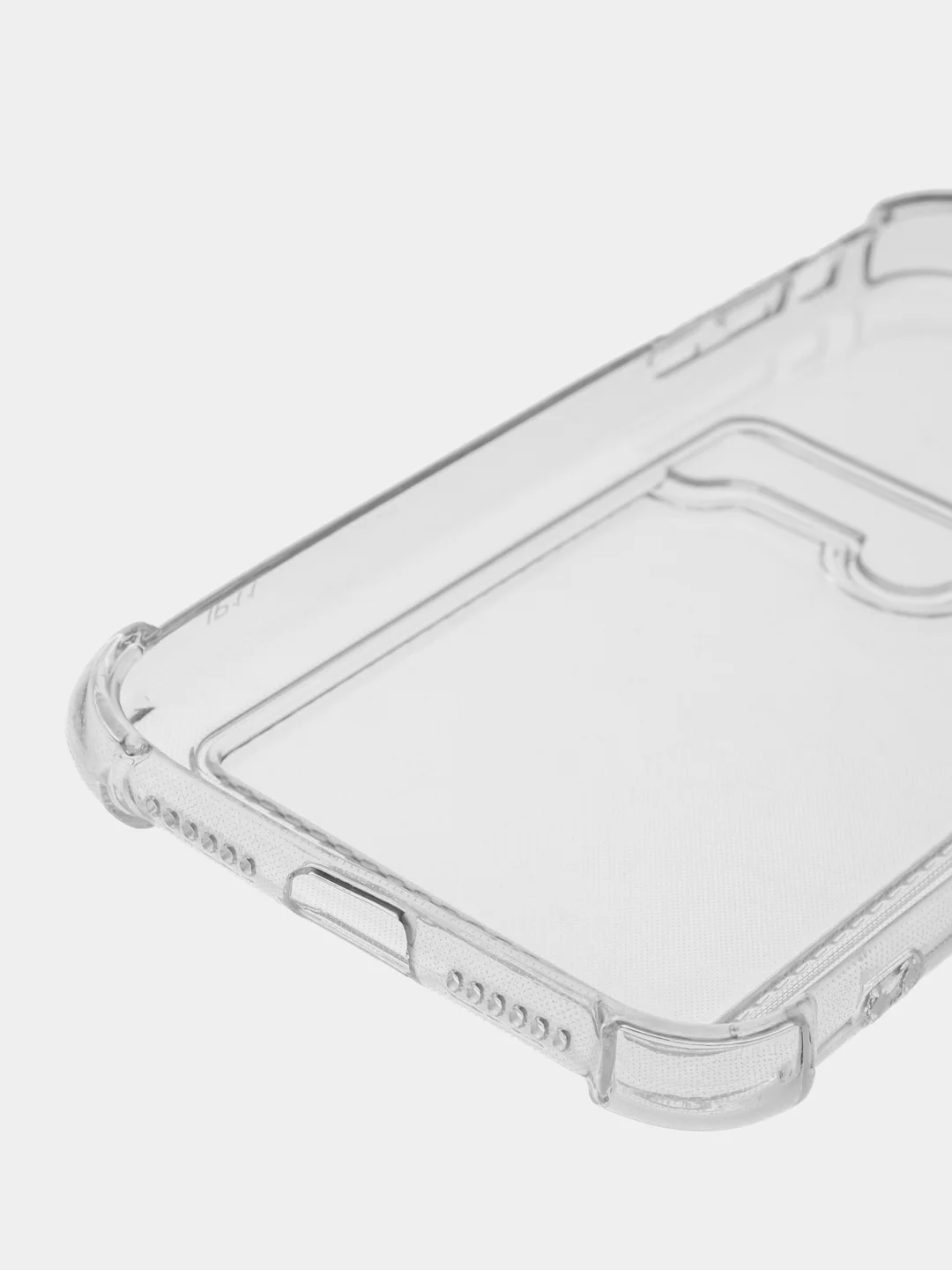 Прозрачный чехол для iPhone XR, 11, 12, 13, Pro, Pro Max, прозрачный силикон, с карманом для карт