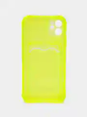 Желтый чехол для iPhone 7/8 Plus/XR/11/12/13/Pro/Pro Max, силиконовый, с карманом для карт