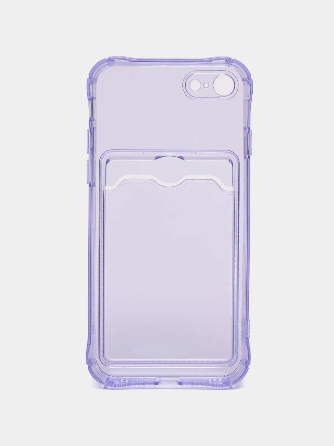 Лавандовый чехол для iPhone 7/8 Plus/XR/11/12/13/Pro/Pro Max, силиконовый, с карманом для карт