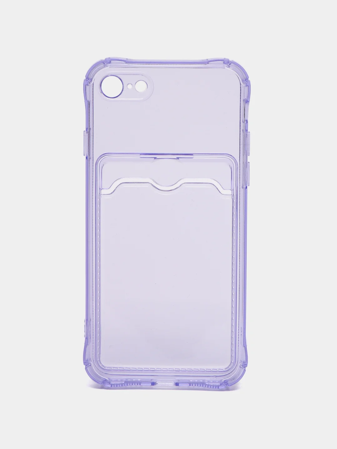 Лавандовый чехол для iPhone 7/8 Plus/XR/11/12/13/Pro/Pro Max, силиконовый, с карманом для карт