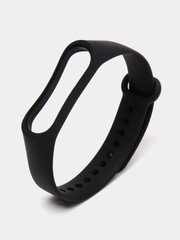 Силиконовый ремешок Xiaomi Mi Band 3, Mi Band 4, Сяоми Ми Бэнд 3, Ми Бэнд 4, черный
